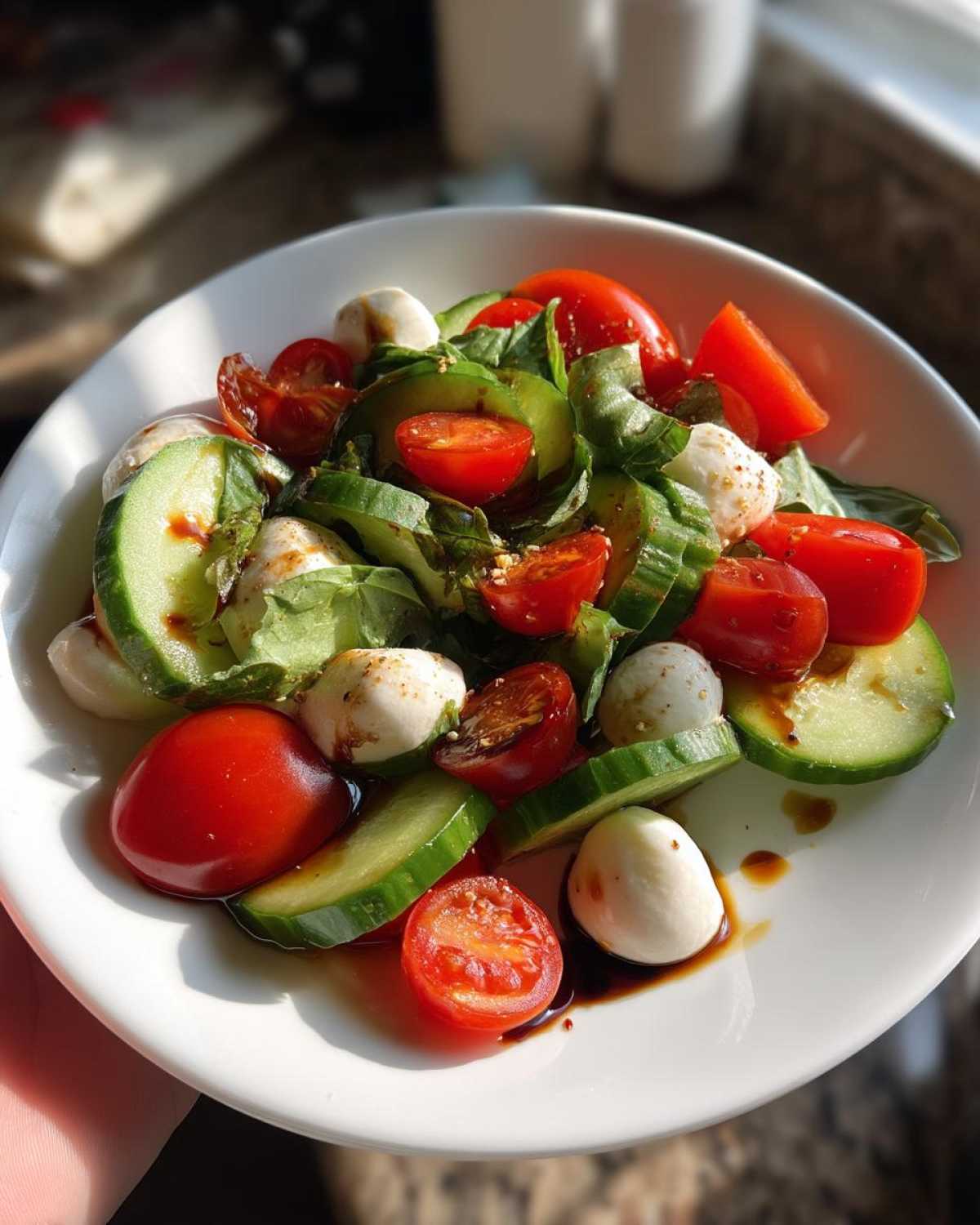 Cucumber Caprese Salad - detail 1