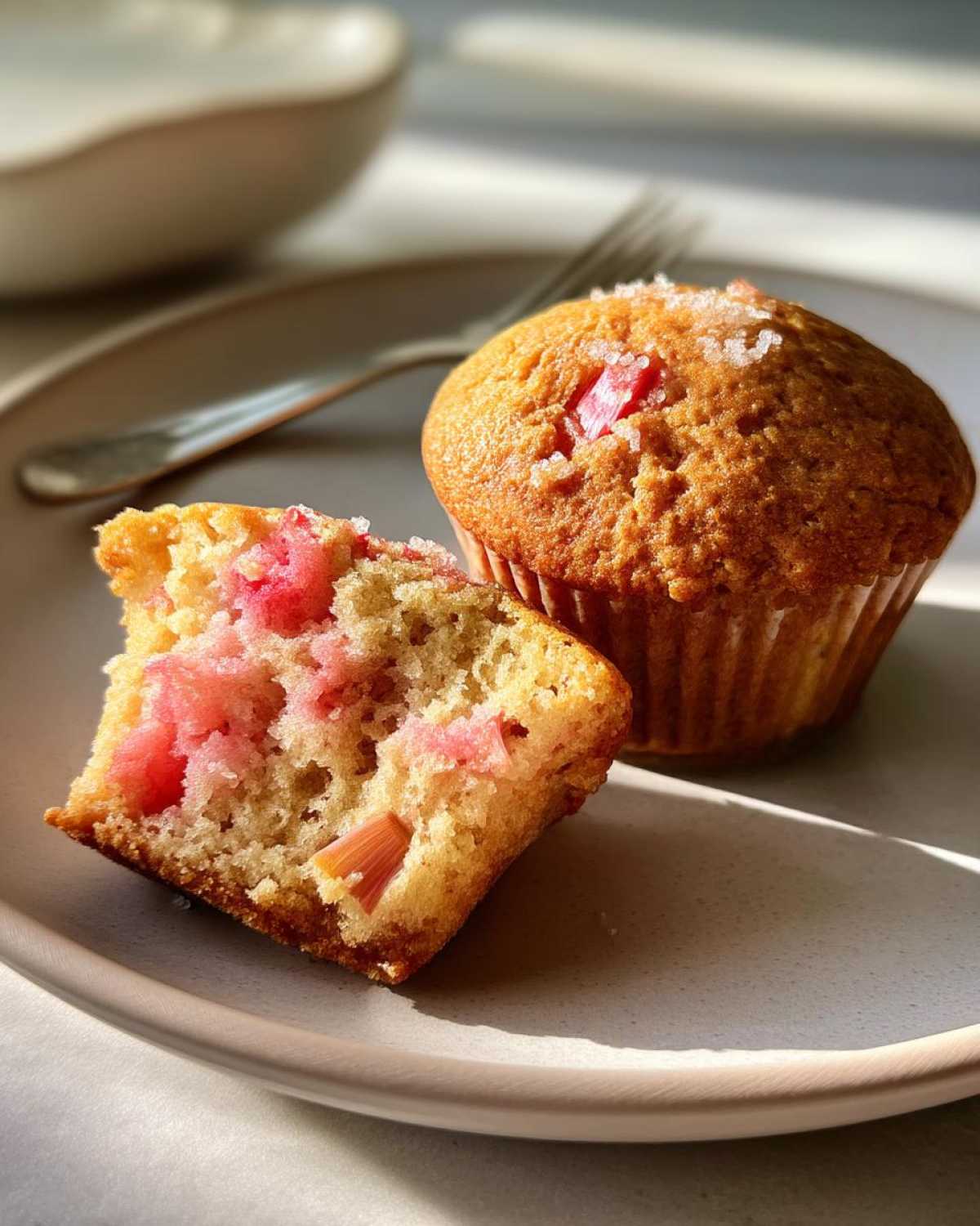 Rhubarb Muffins with Greek Yogurt - detail 3