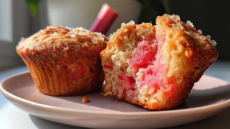 Rhubarb Muffins with Greek Yogurt