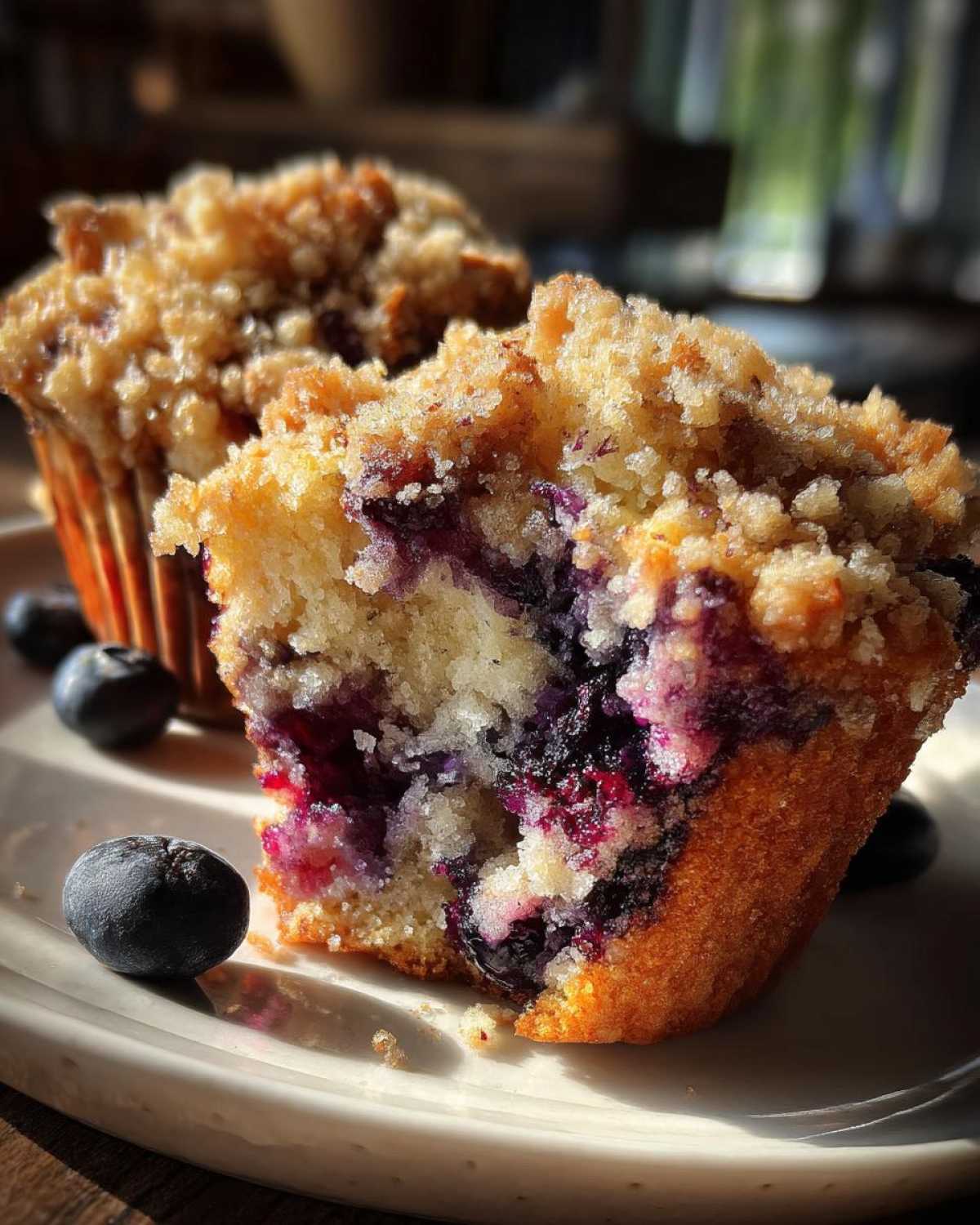 Bakery Style Blueberry Muffins with Streusel Topping - detail 3