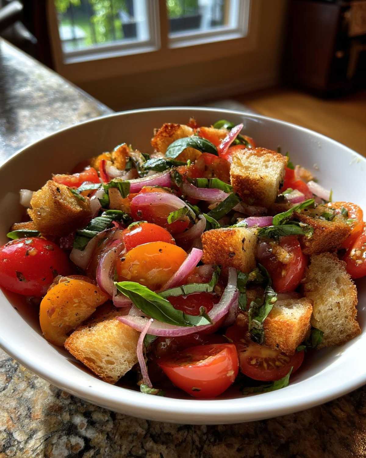 Classic Panzanella Salad (Tuscan Tomato and Bread Salad) - detail 4
