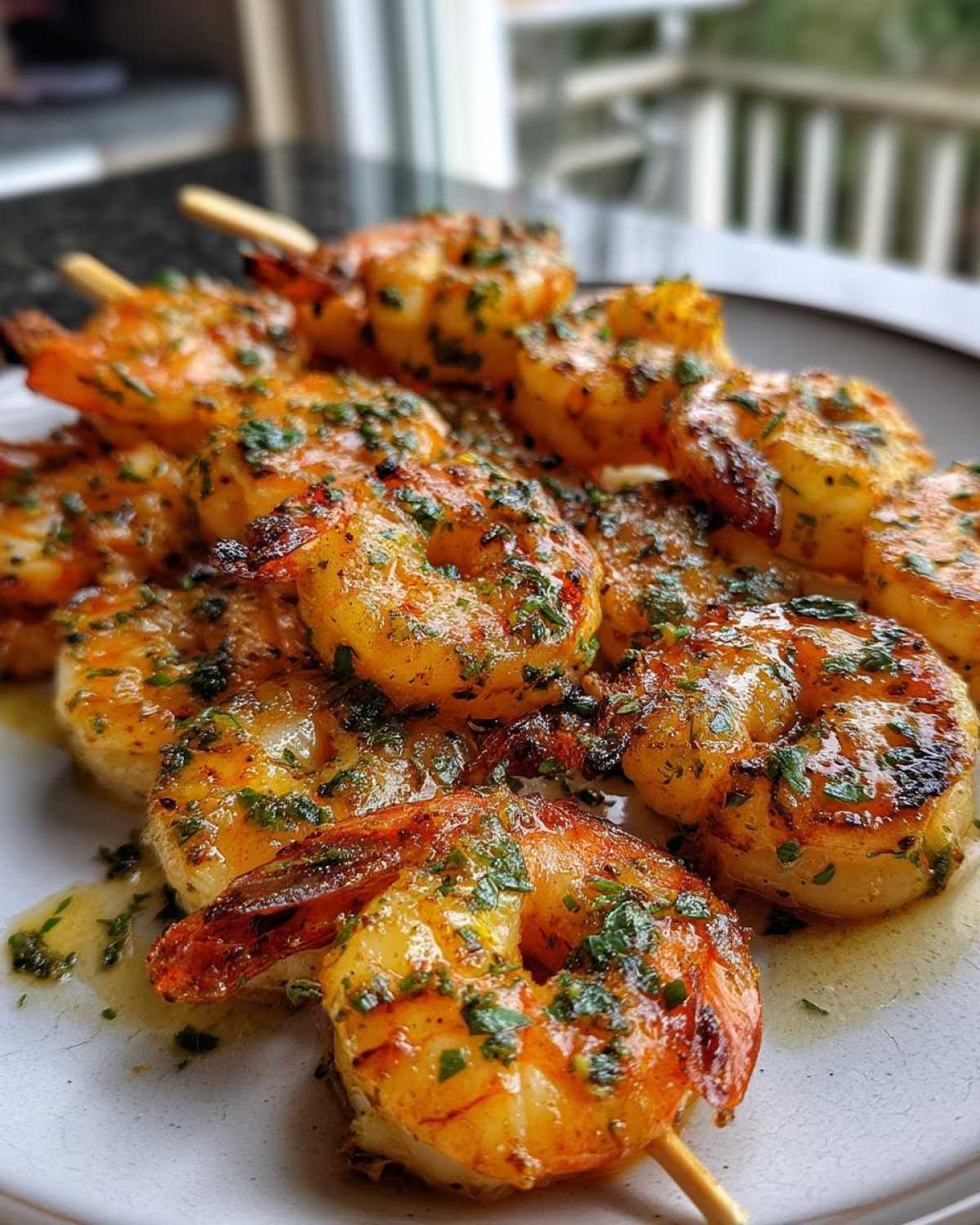 Amazing Garlic Butter Grilled Shrimp Skewers in 1 minute