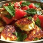 Grilled Halloumi Salad with Watermelon and Mint