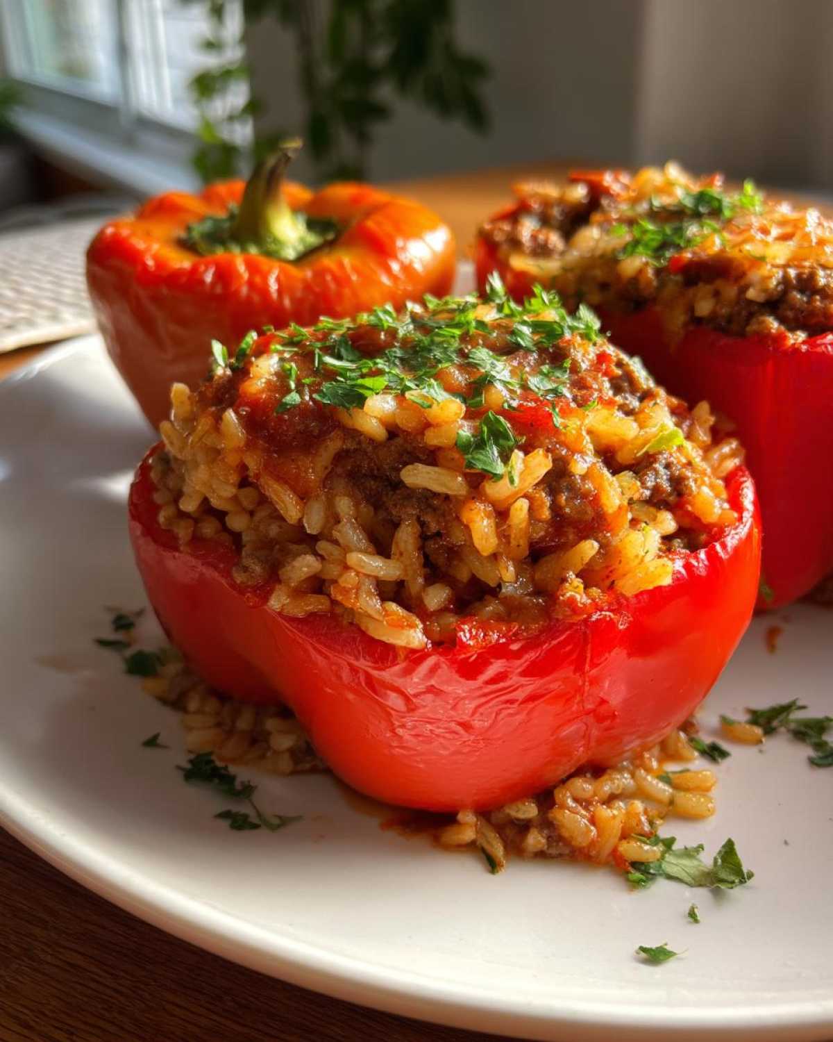 Italian Stuffed Bell Peppers with Ground Beef and Rice - detail 2
