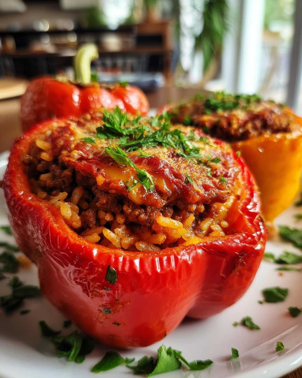 Italian Stuffed Bell Peppers with Ground Beef and Rice - detail 3