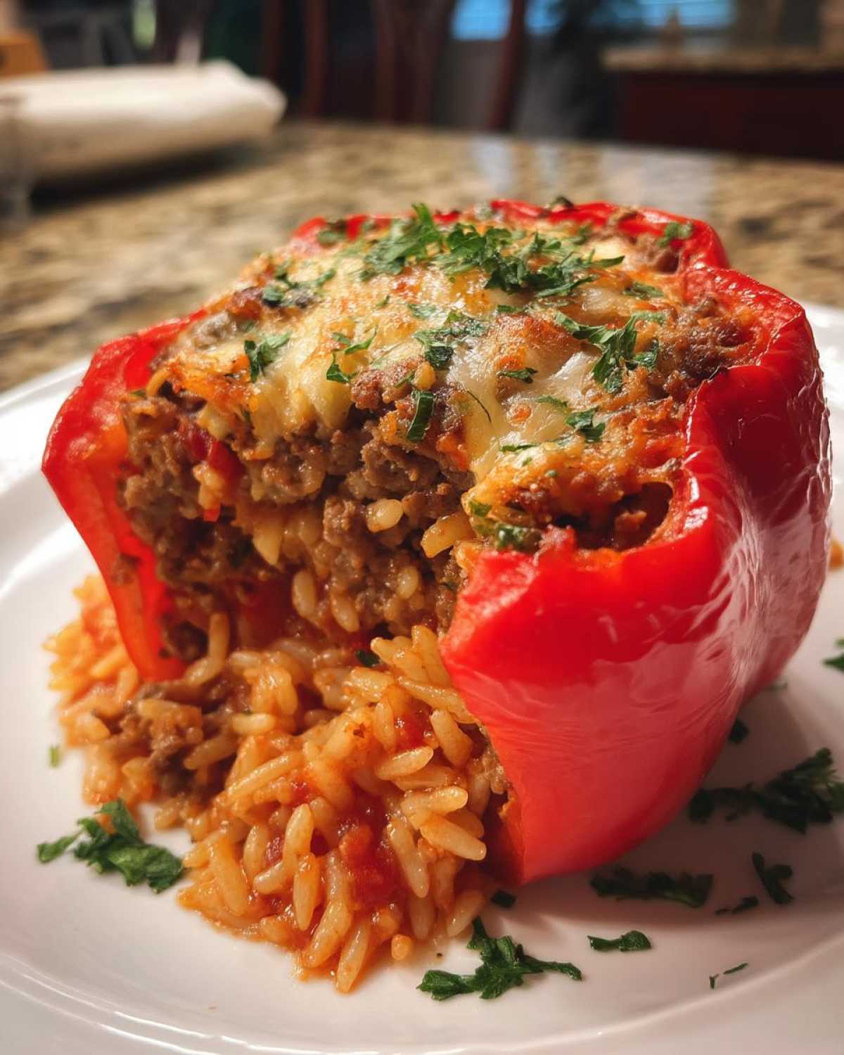 Italian Stuffed Bell Peppers with Ground Beef and Rice - detail 4