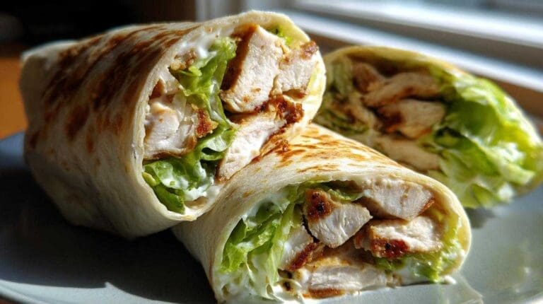 Quick Chicken Caesar Wraps for Lunch