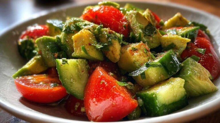 Refreshing Cucumber Tomato Avocado Salad