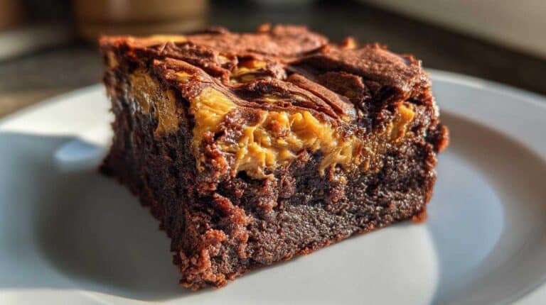 Salted Caramel Swirl Zucchini Brownies