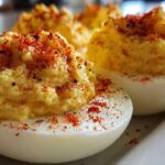 Holiday deviled eggs