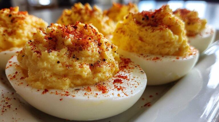 Holiday deviled eggs