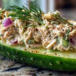 Tuna salad-stuffed cucumbers