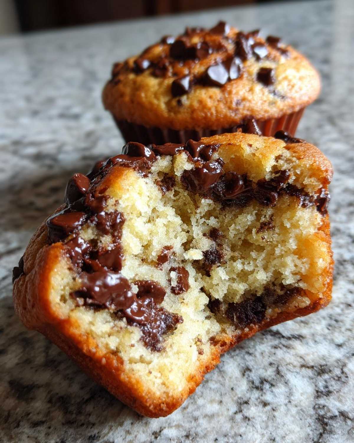 Vegan chocolate chip muffins - detail 2