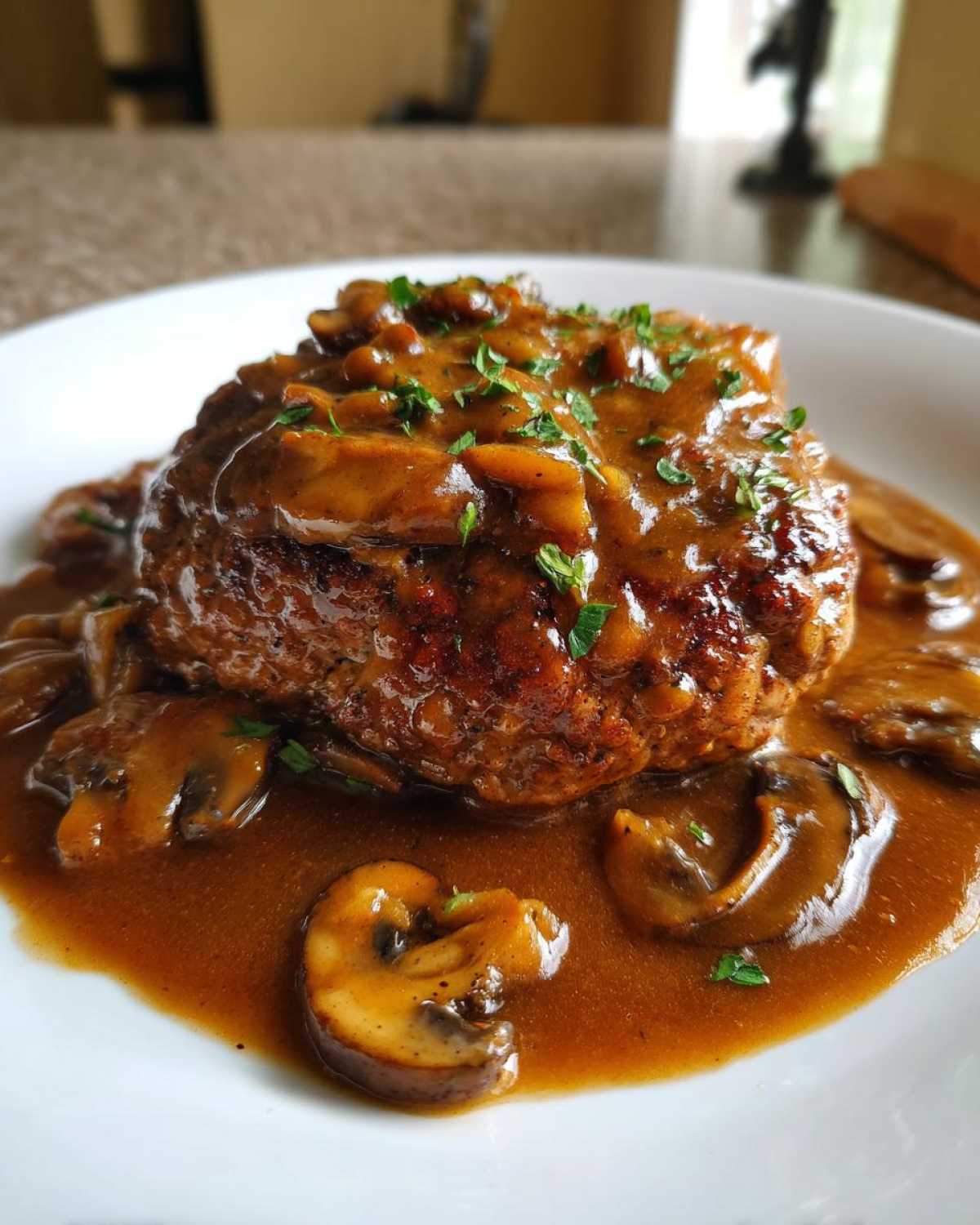 Salisbury Steak with Mushroom Gravy - detail 2