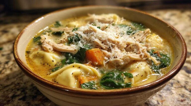 Slow Cooker Chicken Tortellini Soup