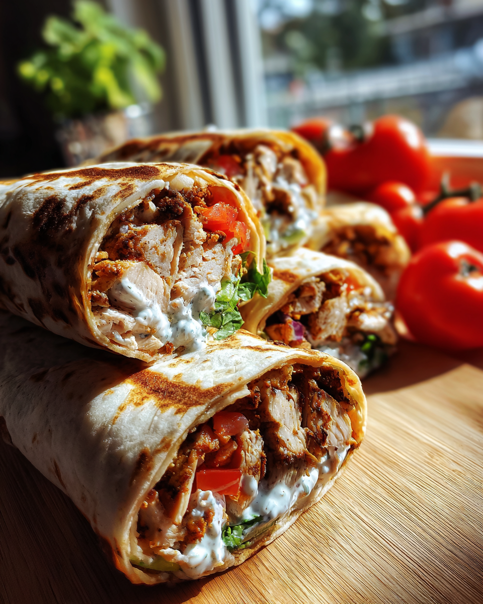 Chicken Shawarma Wraps with Garlic Sauce - detail 3