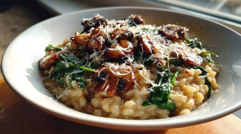 Mushroom and Spinach Risotto