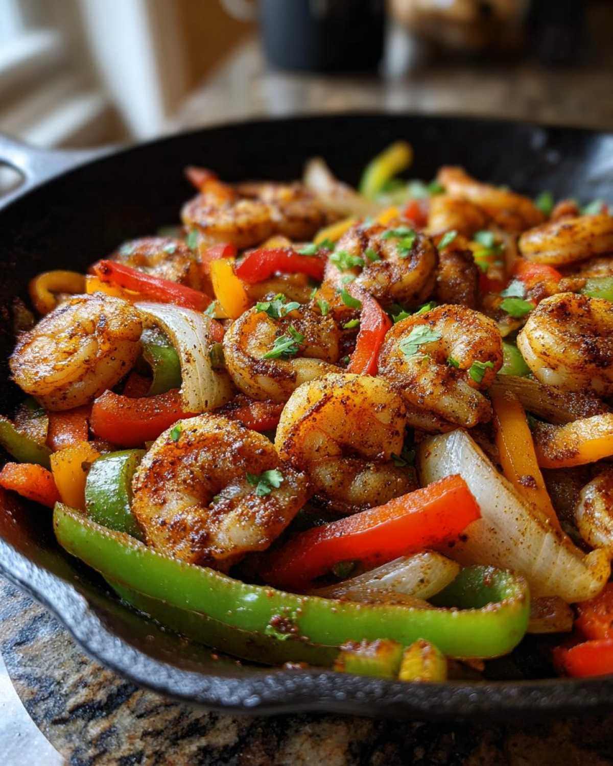 Skillet Shrimp Fajitas - detail 2