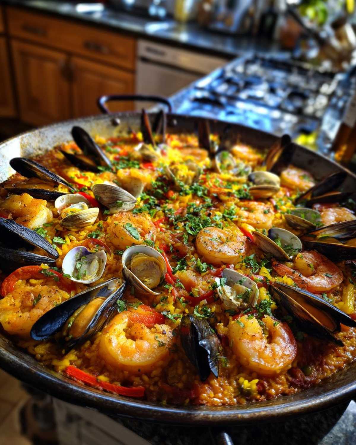 Spanish Paella with Seafood - detail 2