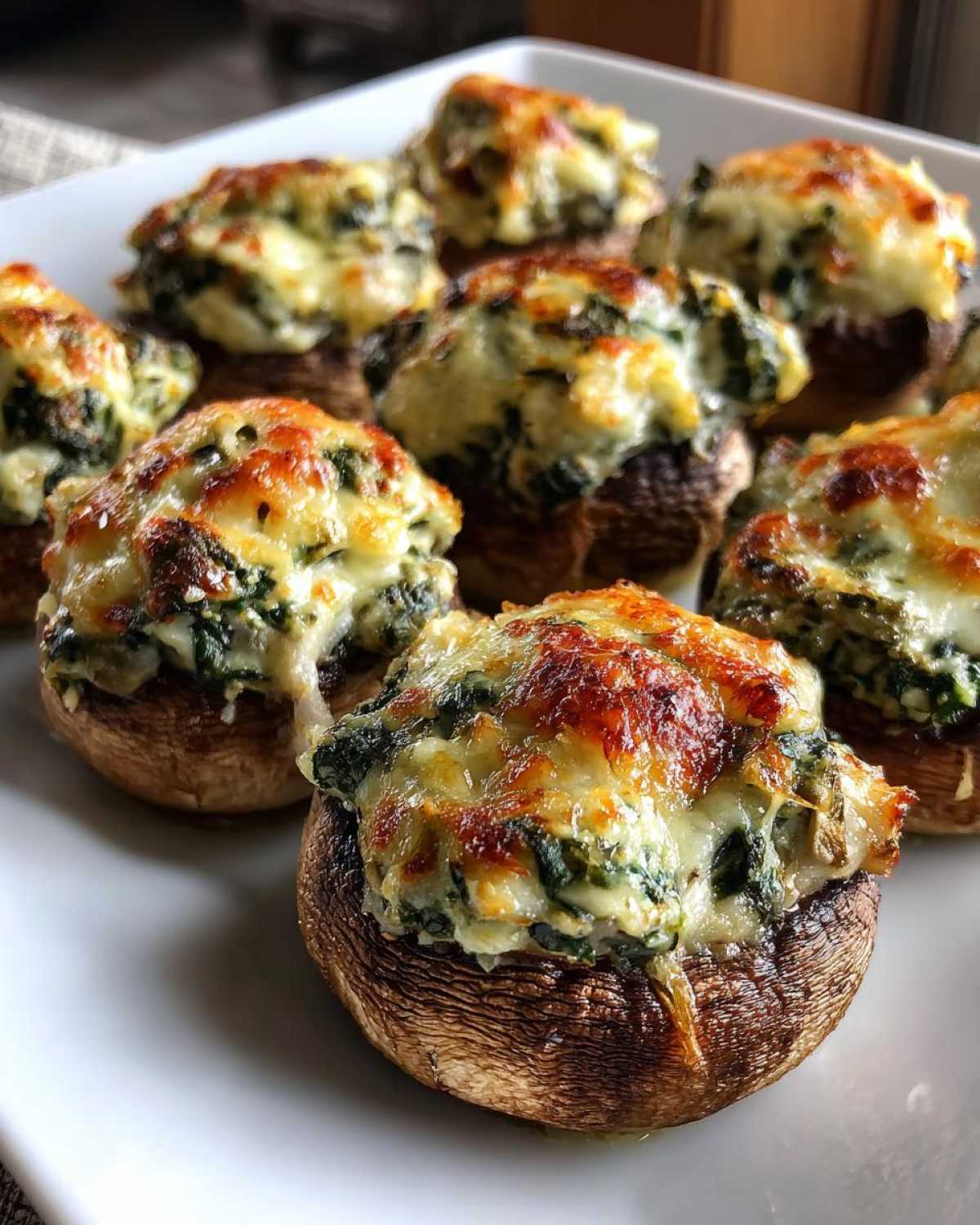 Spinach Artichoke Stuffed Mushrooms - detail 3