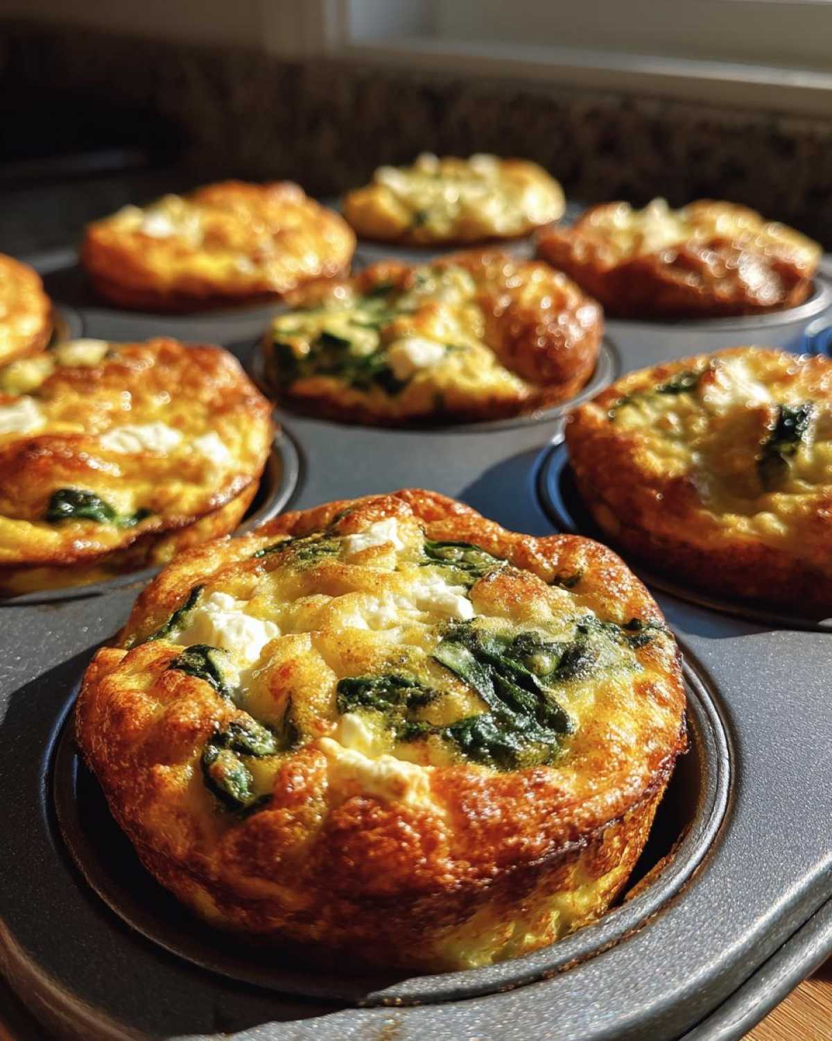 Spinach Feta Egg Muffins - detail 1