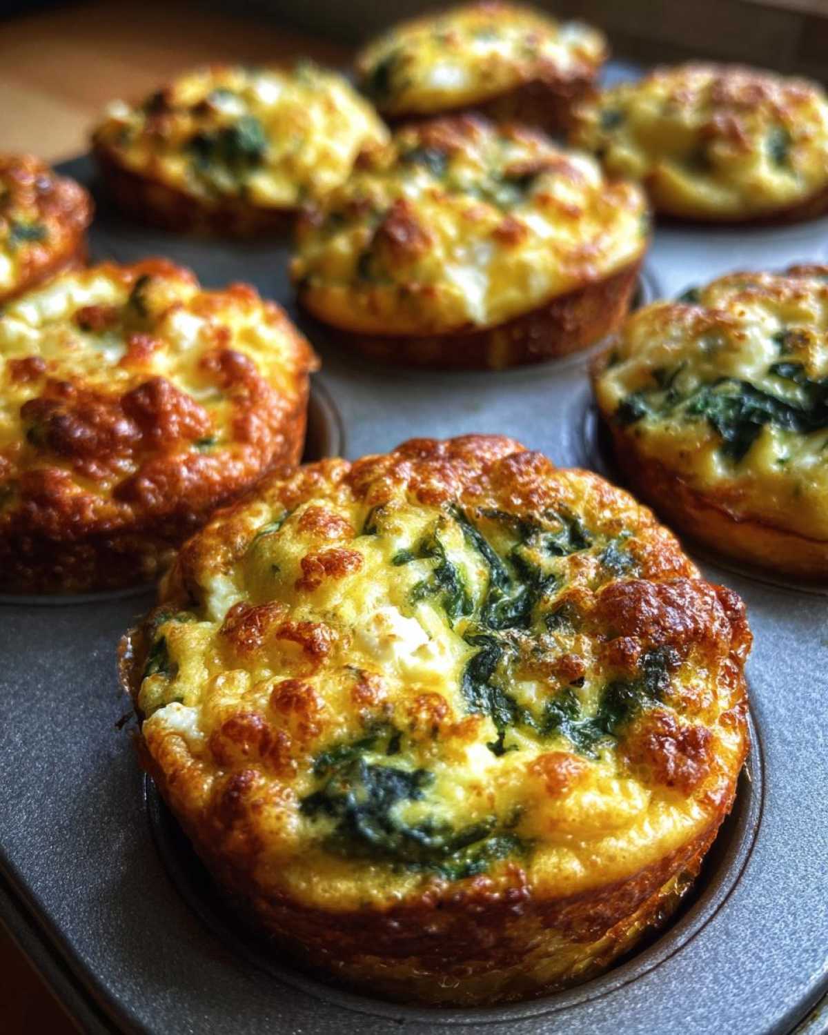 Spinach Feta Egg Muffins - detail 4
