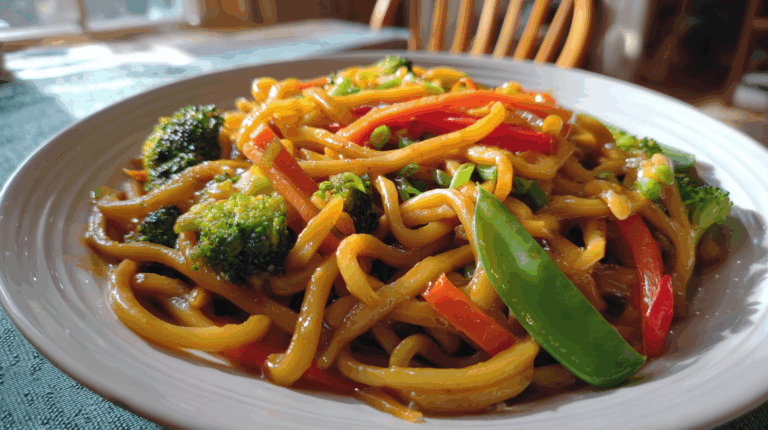 Stir-Fried Udon Noodles with Vegetables