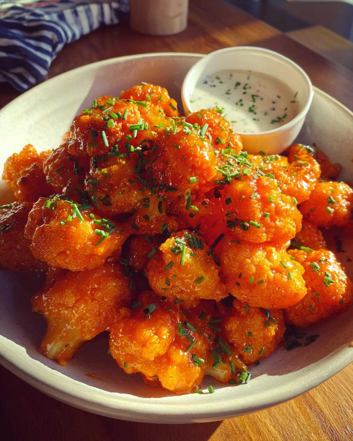 Air Fryer Buffalo Cauliflower Bites (Healthy Game-Day Snack) - detail 1