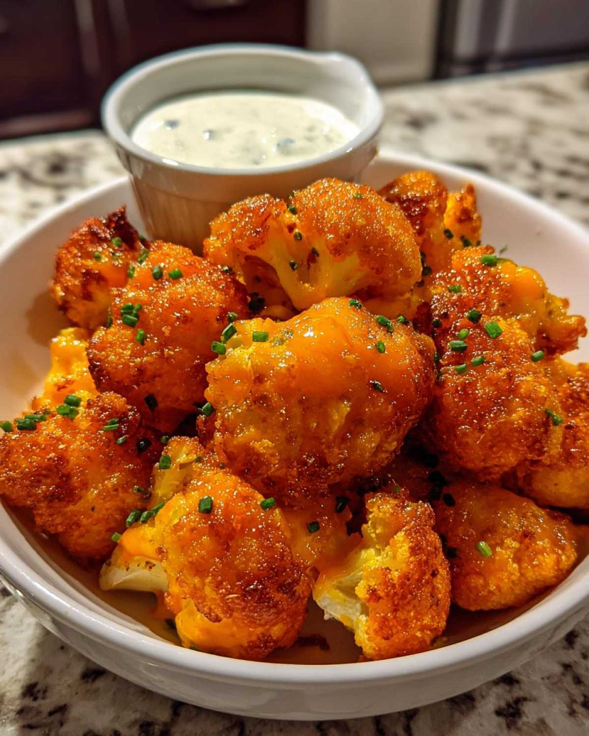 Air Fryer Buffalo Cauliflower Bites (Healthy Game-Day Snack) - detail 3