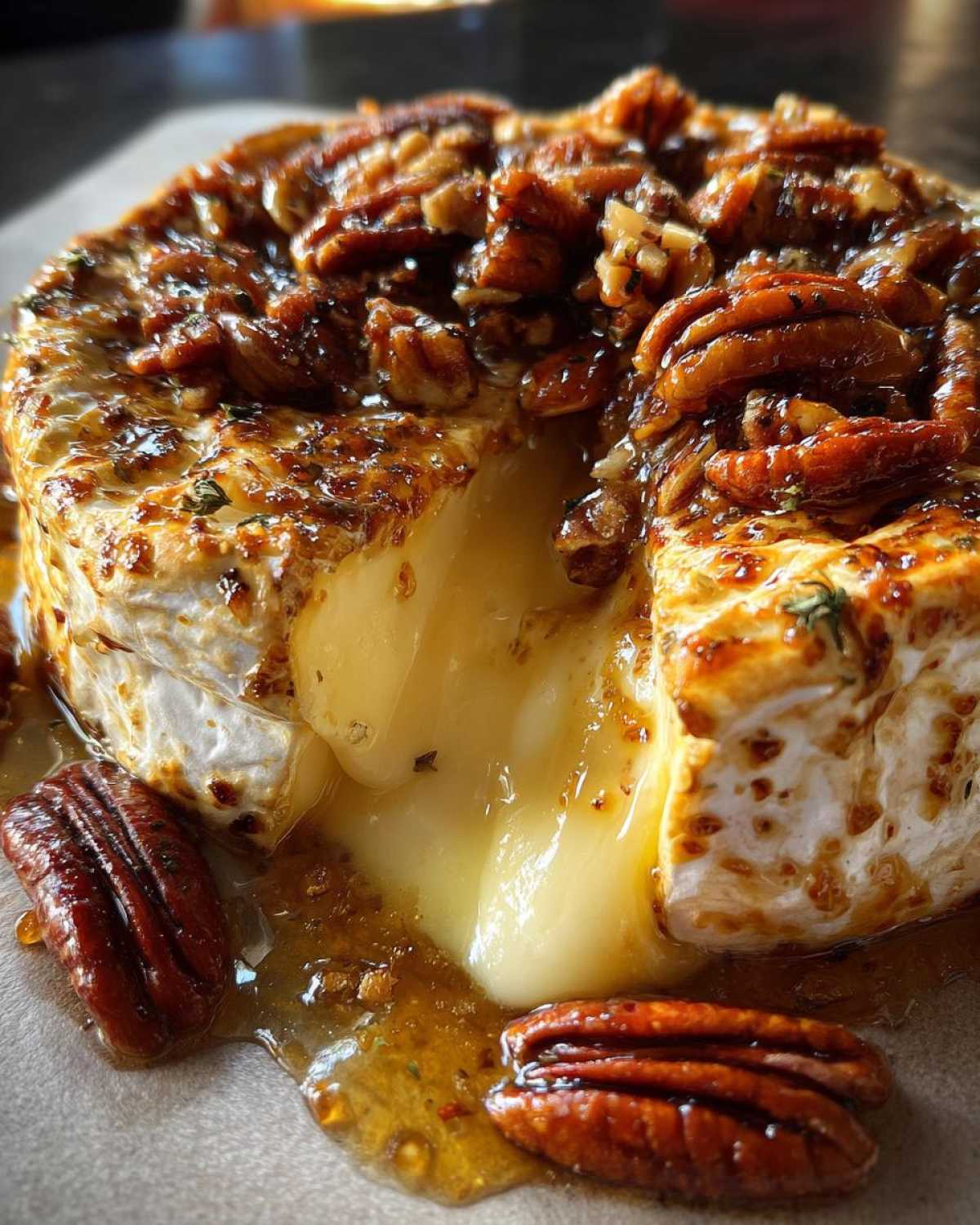 Baked Brie with Honey and Pecans (3-Ingredient Appetizer) - detail 3