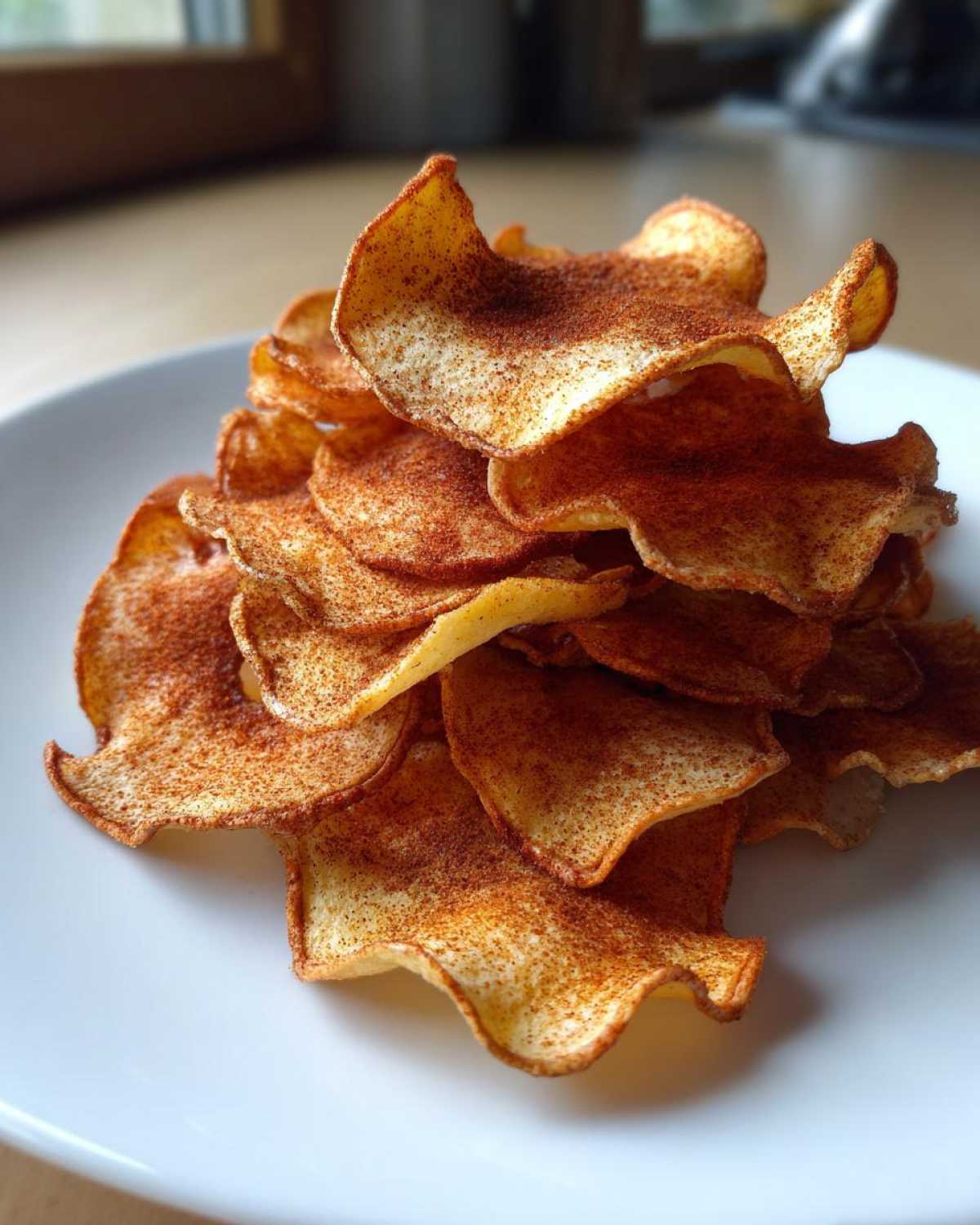 Baked Cinnamon Apple Chips (Healthy Crispy Snack) - detail 1