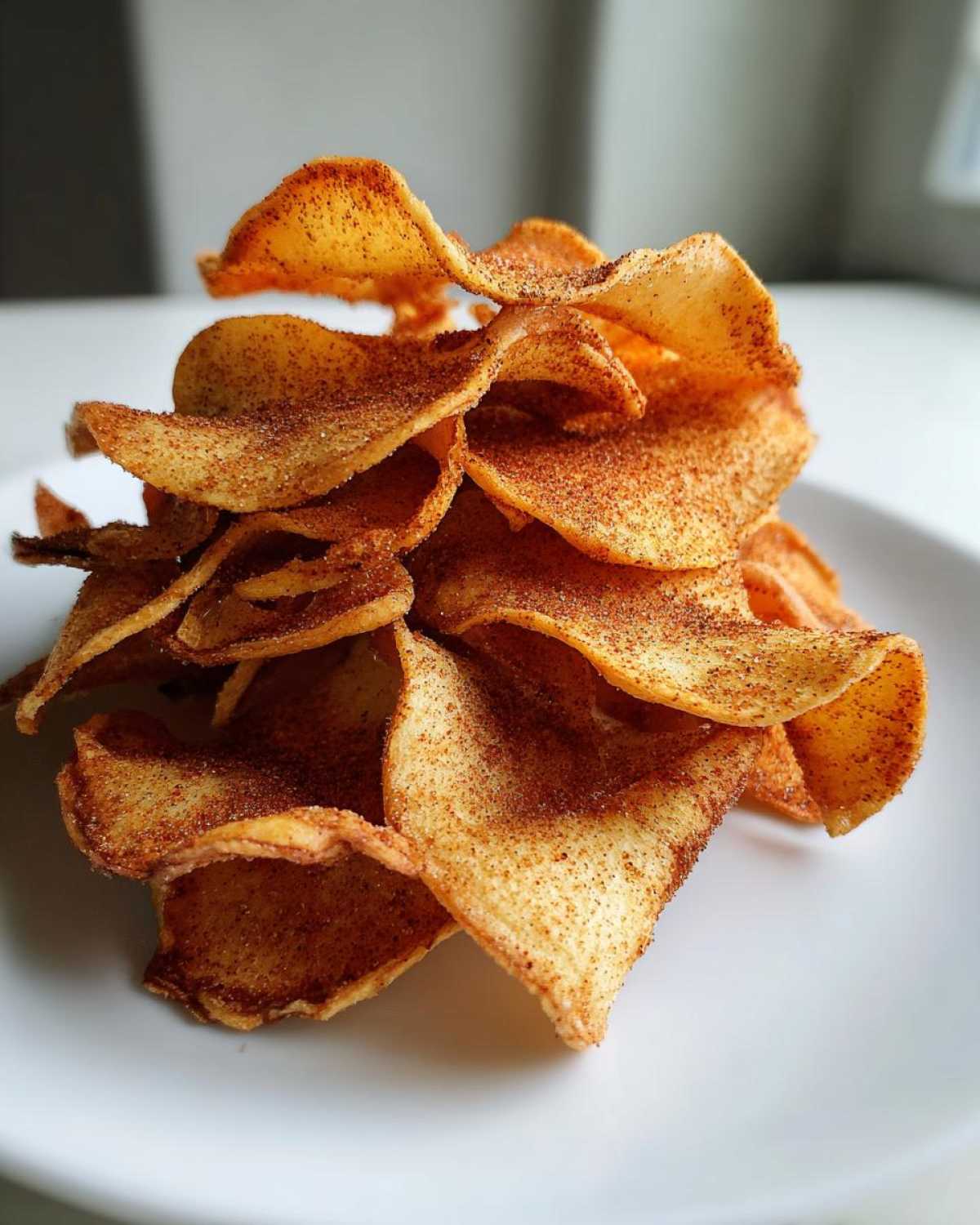 Baked Cinnamon Apple Chips (Healthy Crispy Snack) - detail 3