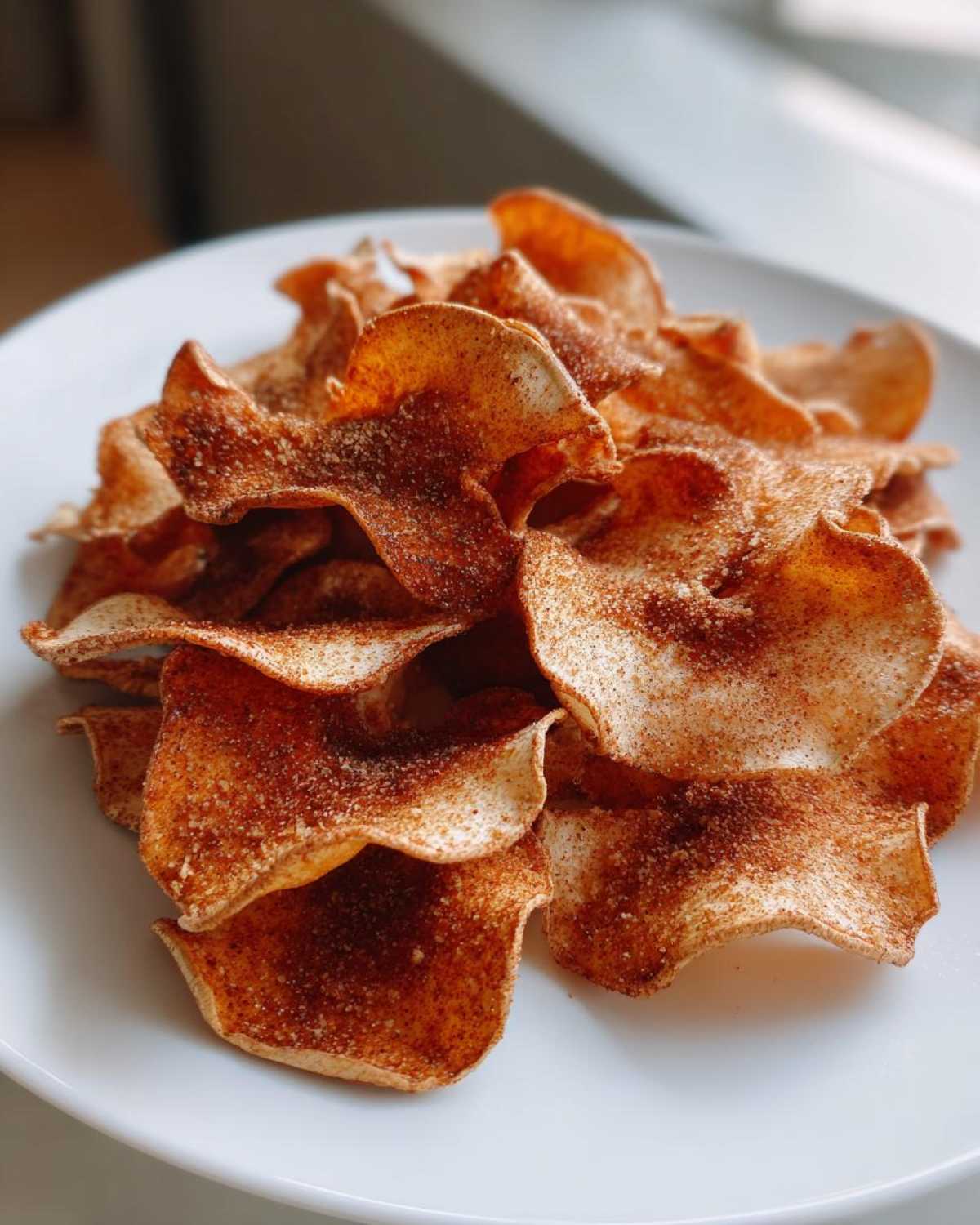 Baked Cinnamon Apple Chips (Healthy Crispy Snack) - detail 4