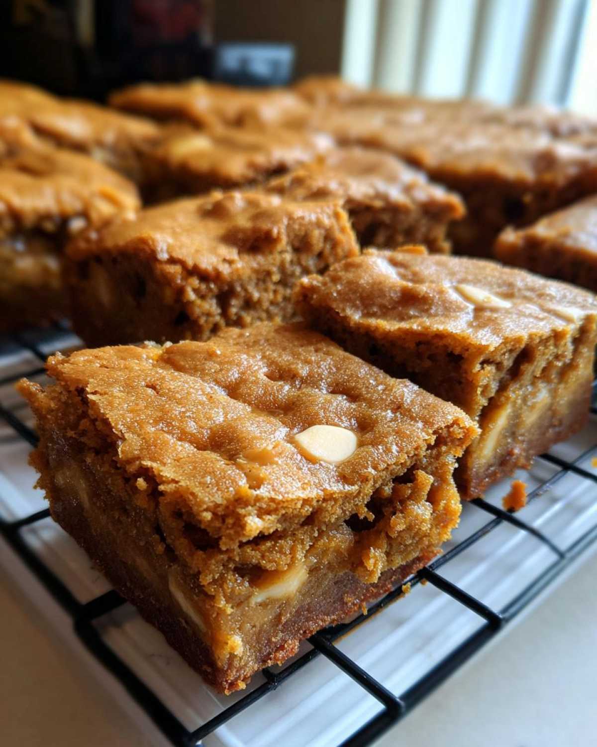 Butterscotch Pumpkin Blondies (Gooey Fall Dessert Bar) - detail 1