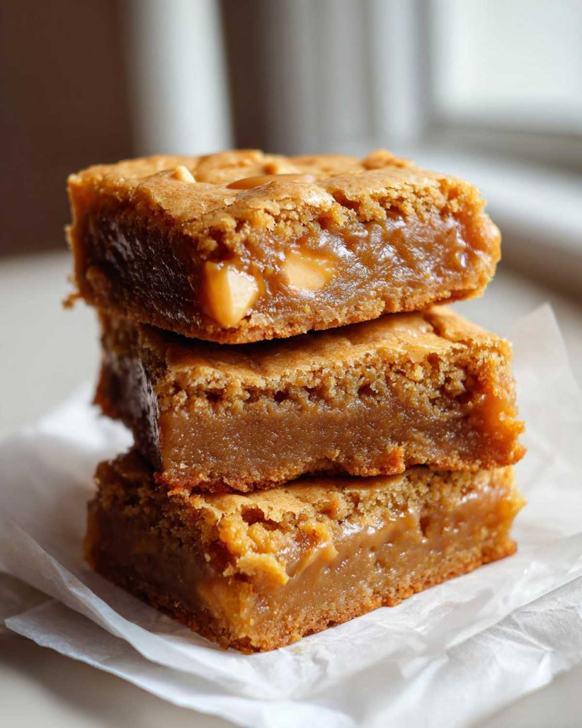 Butterscotch Pumpkin Blondies (Gooey Fall Dessert Bar) - detail 2