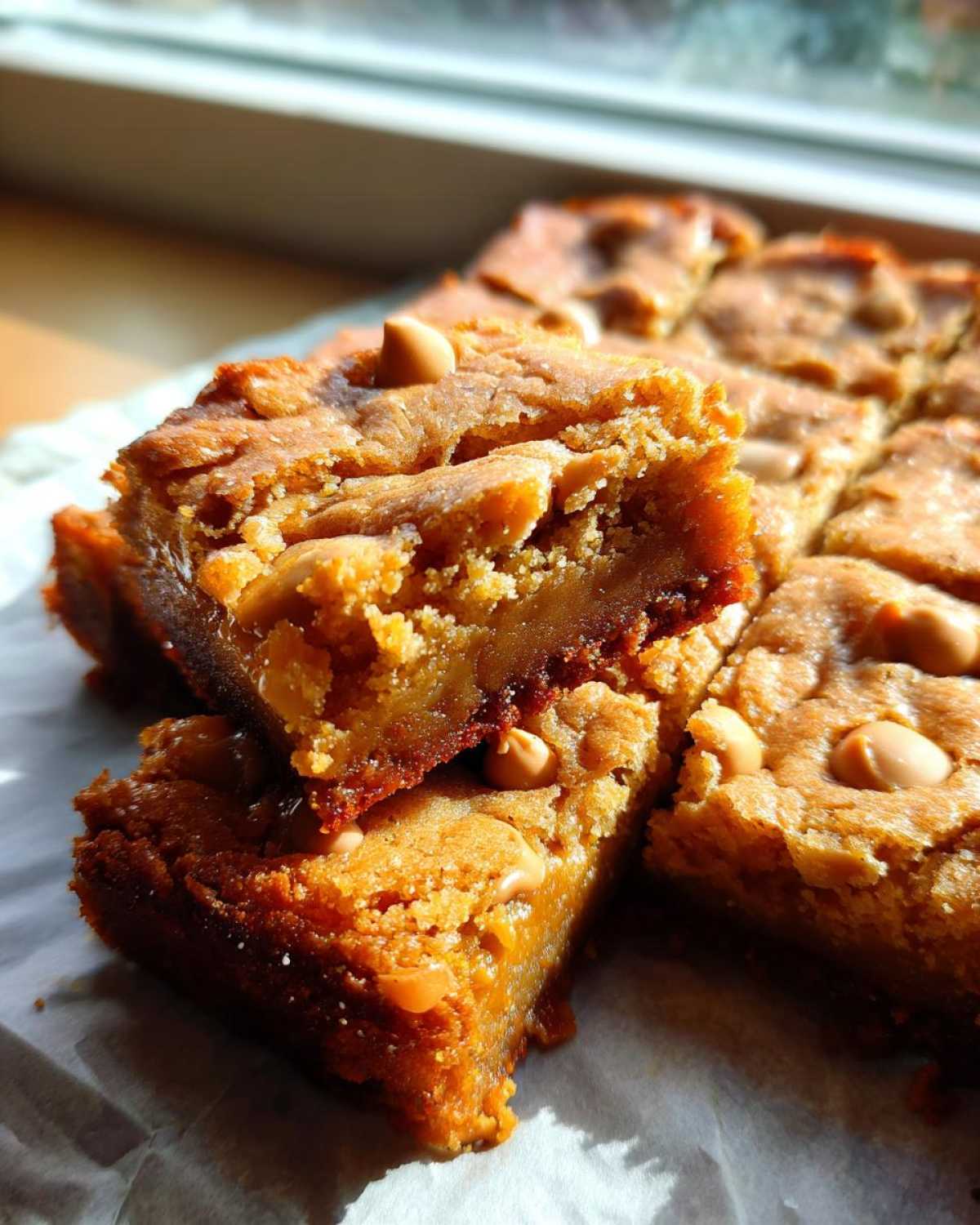 Butterscotch Pumpkin Blondies (Gooey Fall Dessert Bar) - detail 4