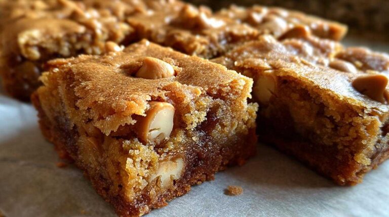 Butterscotch Pumpkin Blondies (Gooey Fall Dessert Bar)