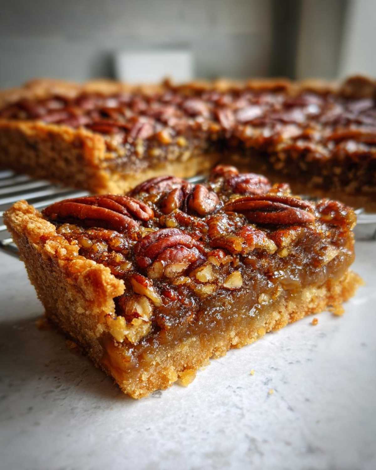 Caramel Pecan Pie Bars (No-Fuss Holiday Dessert) - detail 4