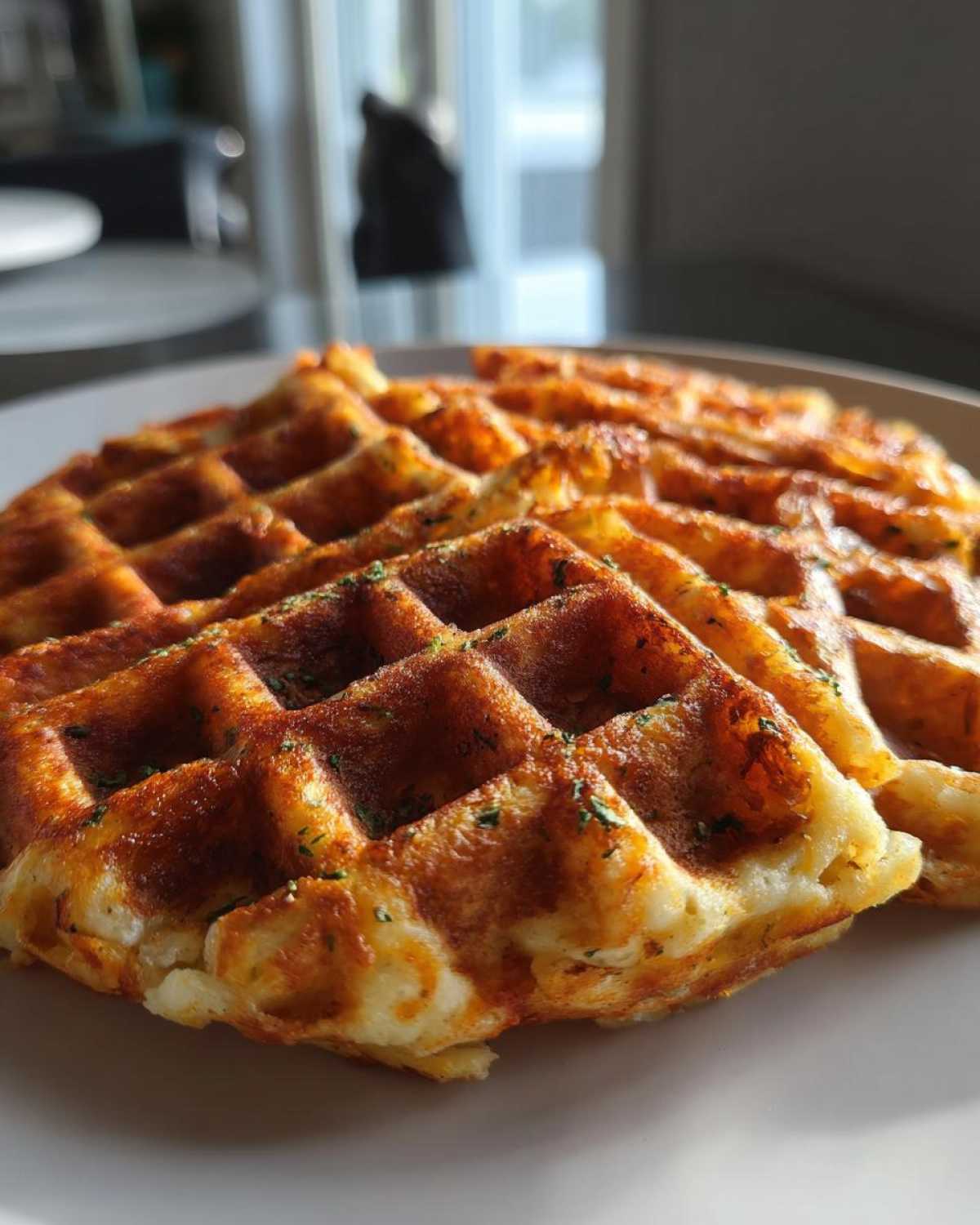 Cauliflower Hash Brown Waffles (Low-Carb Breakfast) - detail 1