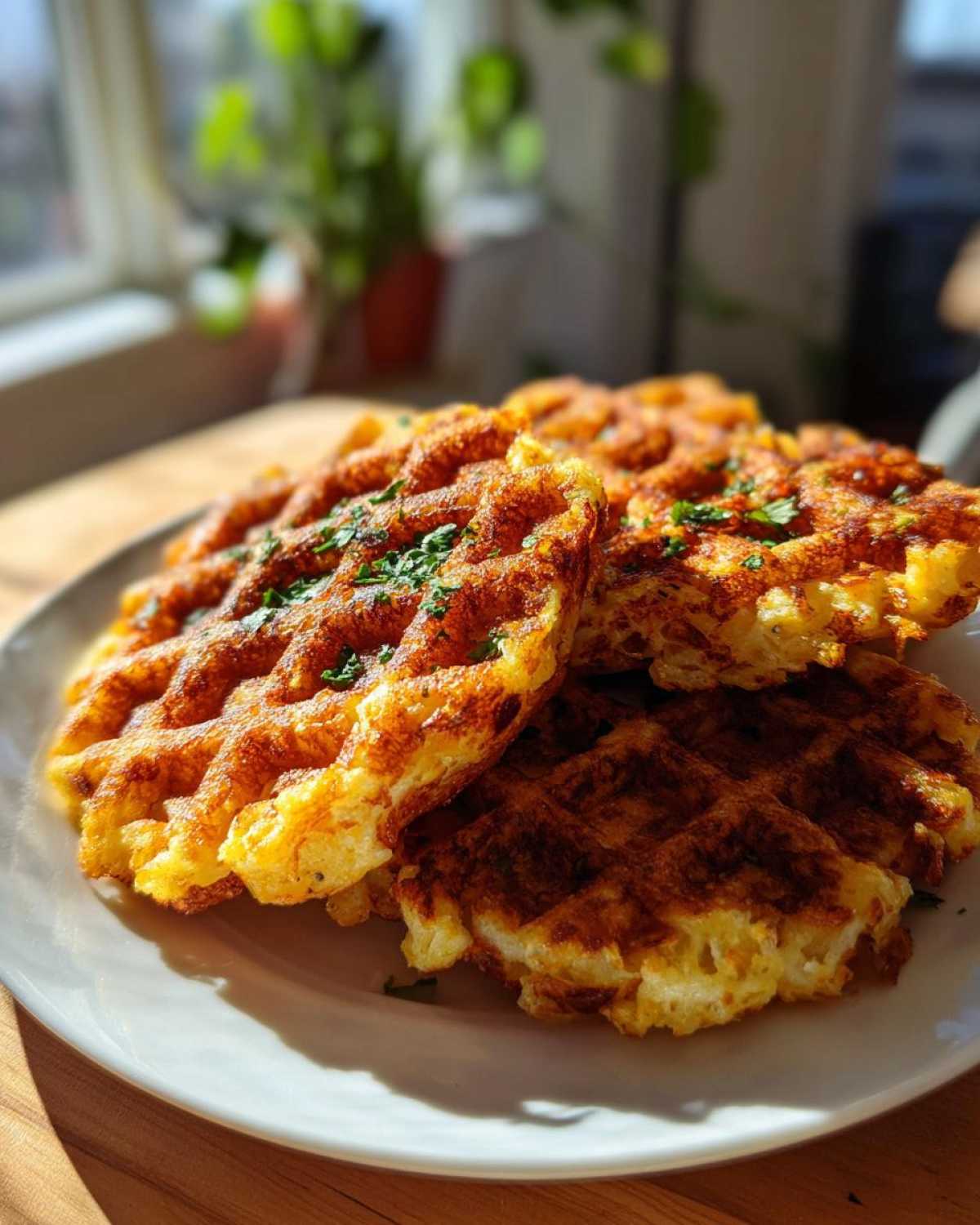 Cauliflower Hash Brown Waffles (Low-Carb Breakfast) - detail 3