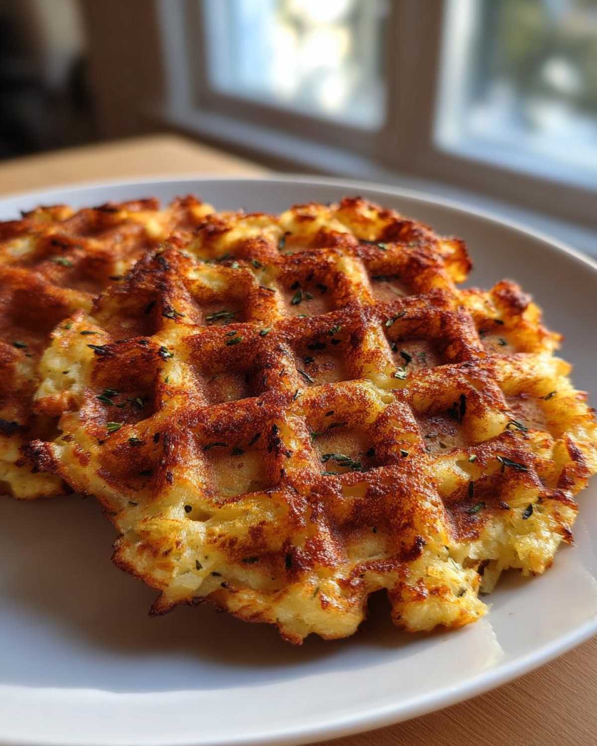 Cauliflower Hash Brown Waffles (Low-Carb Breakfast) - detail 4