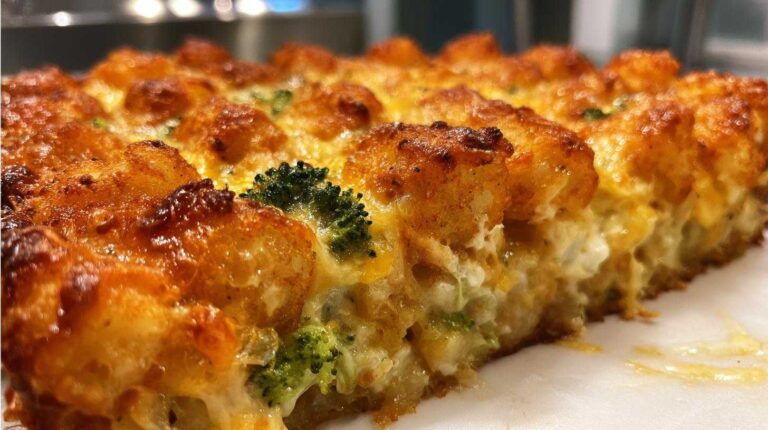 Cheesy Broccoli Tater Tot Casserole (Kid-Friendly Dinner)