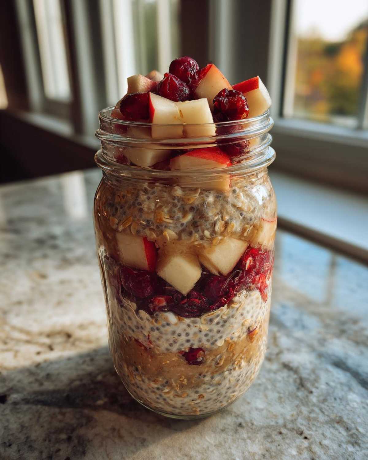 Cranberry Apple Overnight Oats (Make-Ahead Healthy Breakfast) - detail 1