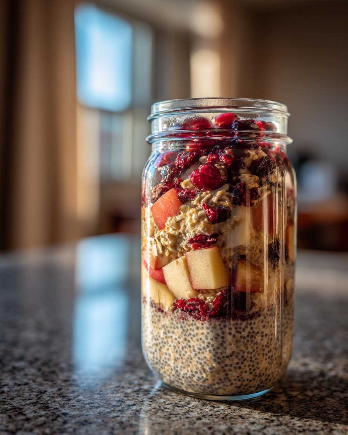 Cranberry Apple Overnight Oats (Make-Ahead Healthy Breakfast) - detail 2