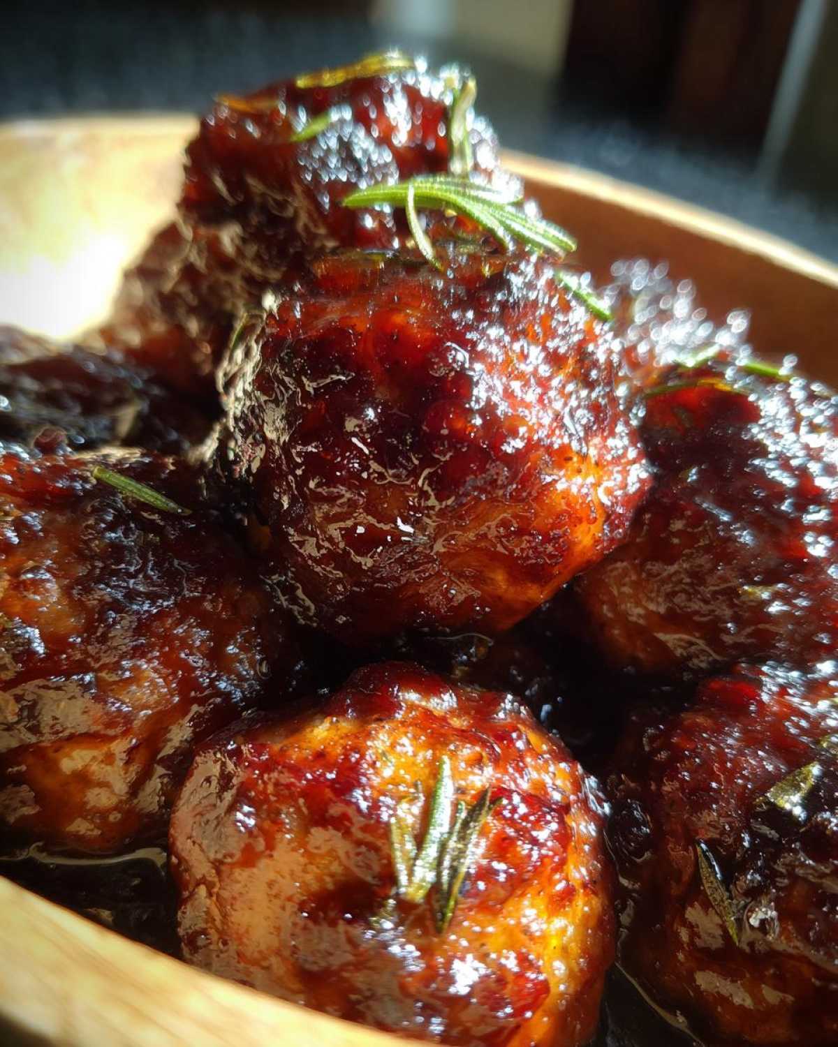 Cranberry BBQ Meatballs (Festive Slow Cooker Appetizer) - detail 1