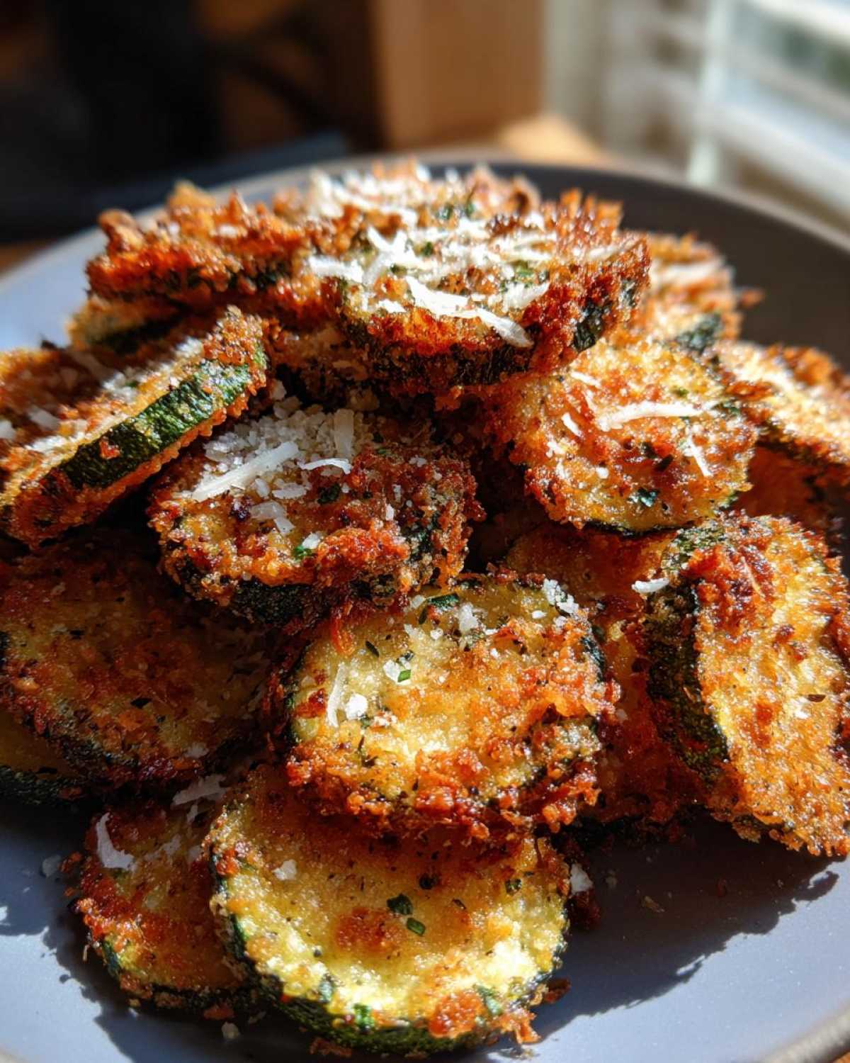 Garlic Parmesan Zucchini Chips (Air Fryer Keto Snack) - detail 2