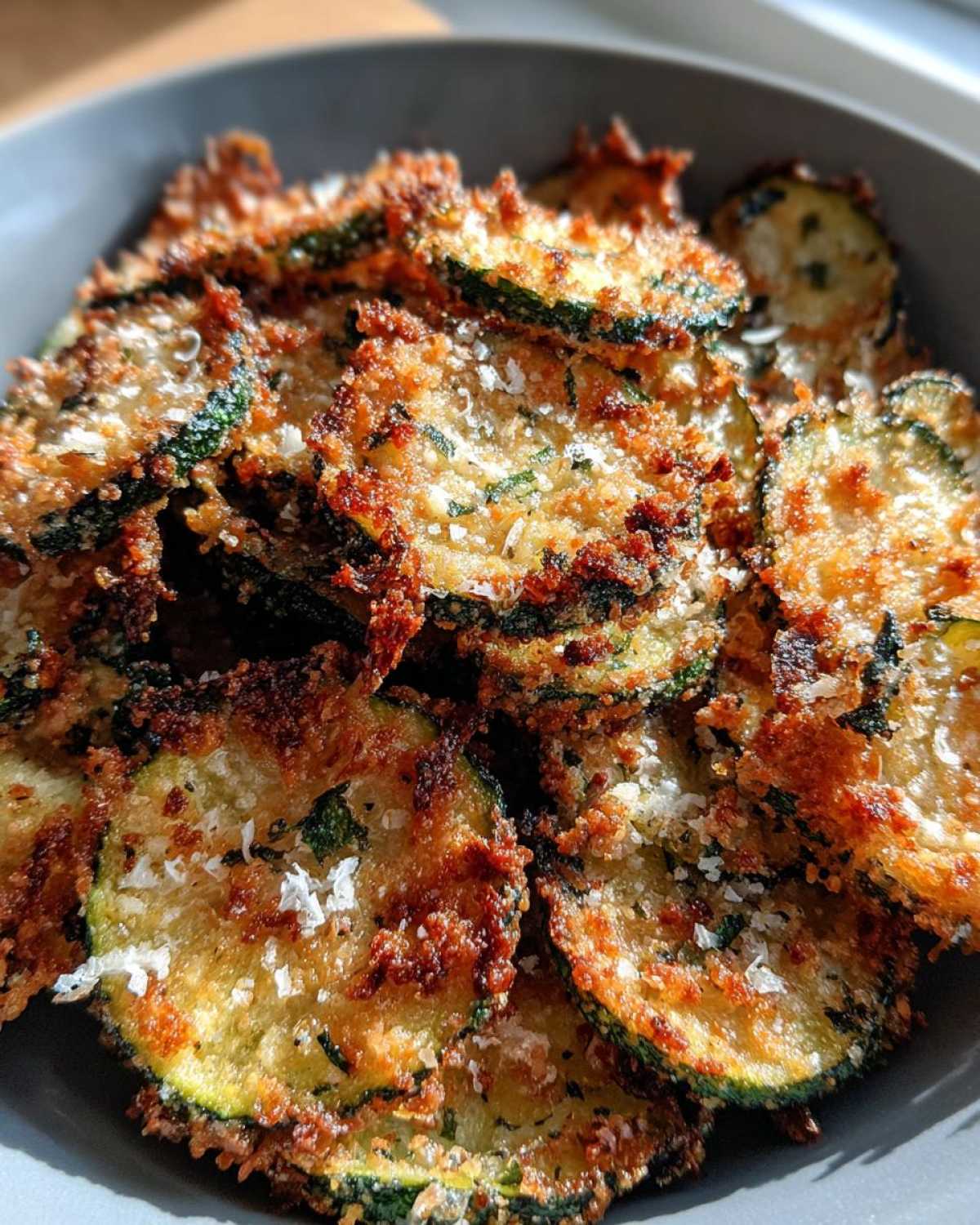 Garlic Parmesan Zucchini Chips (Air Fryer Keto Snack) - detail 3