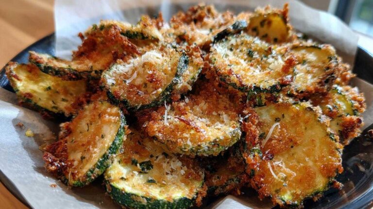 Garlic Parmesan Zucchini Chips (Air Fryer Keto Snack)