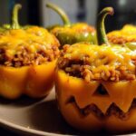 Jack-O'-Lantern Stuffed Peppers (Fun Halloween Dinner)