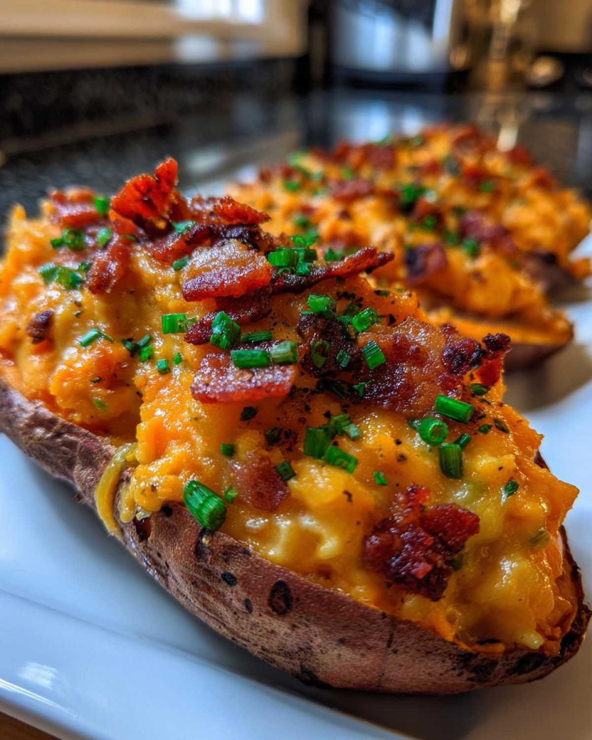 Loaded Sweet Potato Skins (Stuffed Party Appetizer) - detail 2